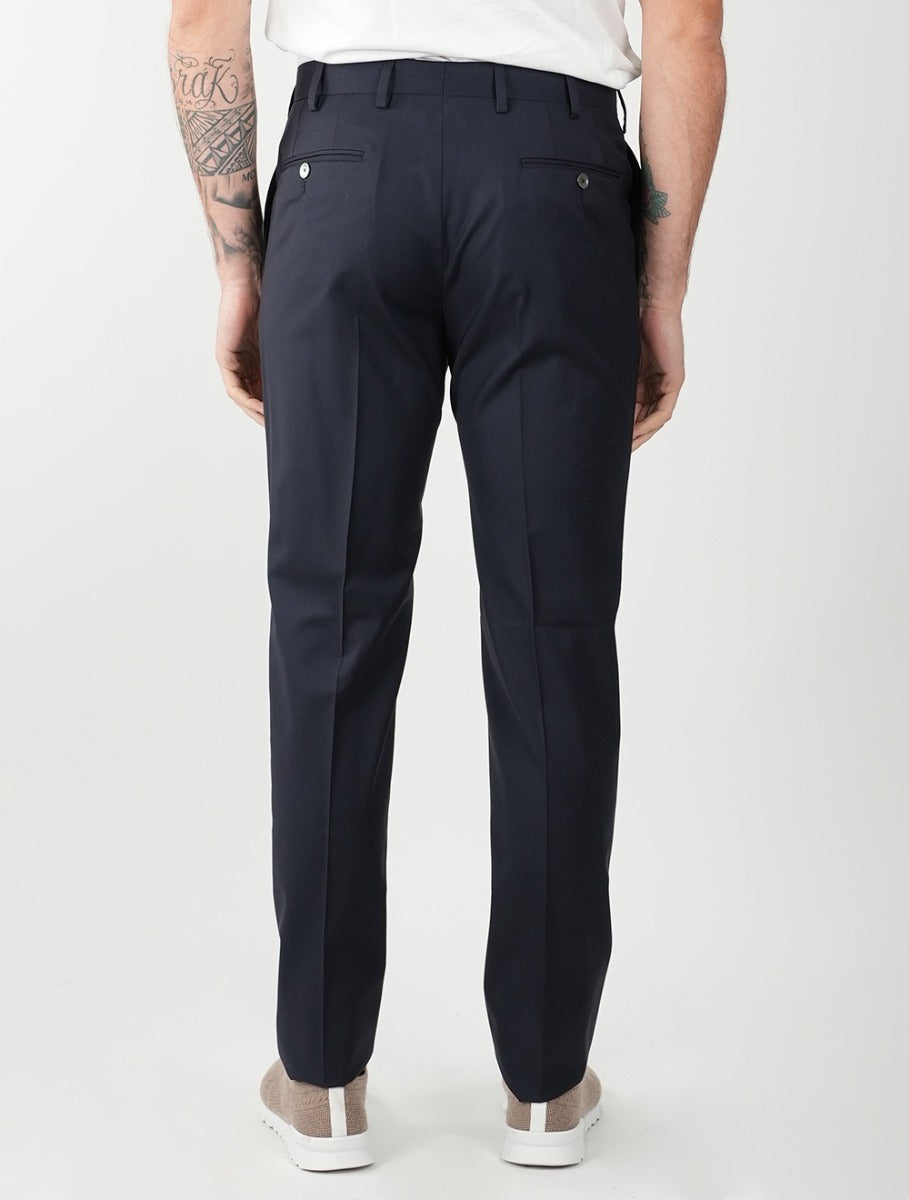 MARCO PESCAROLO Dark Blue Wool Dress Pants 4