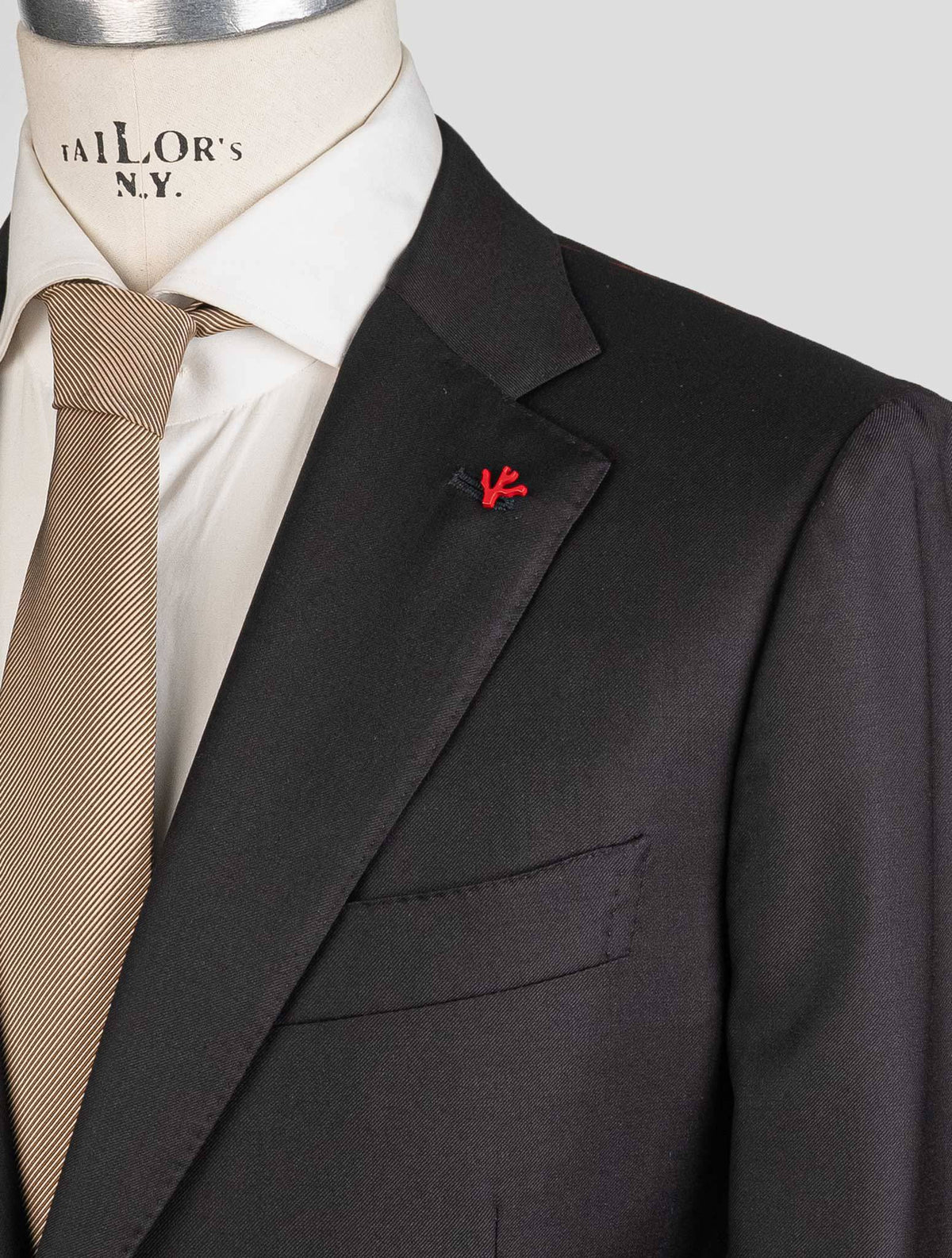 Isaia Black Wool Suit 4
