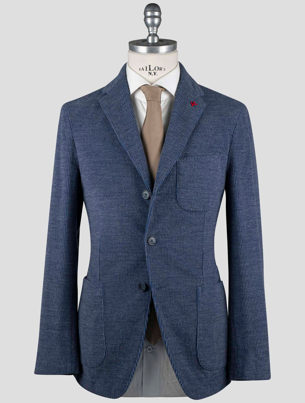 Isaia Blue Cotton Wool Pa Blazer 1