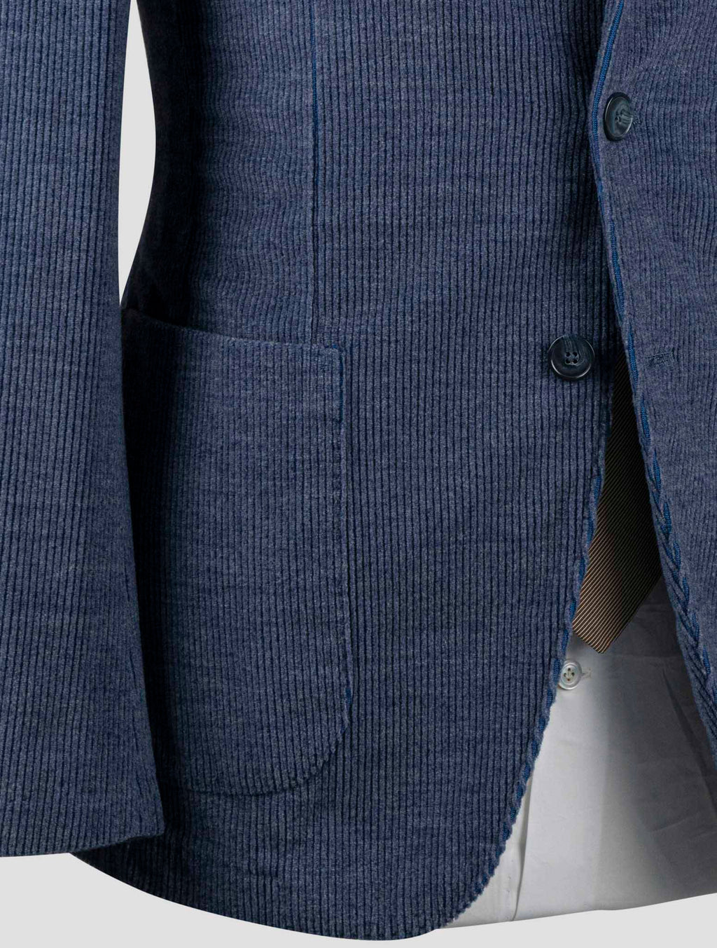 Isaia Blue Cotton Wool Pa Blazer 4