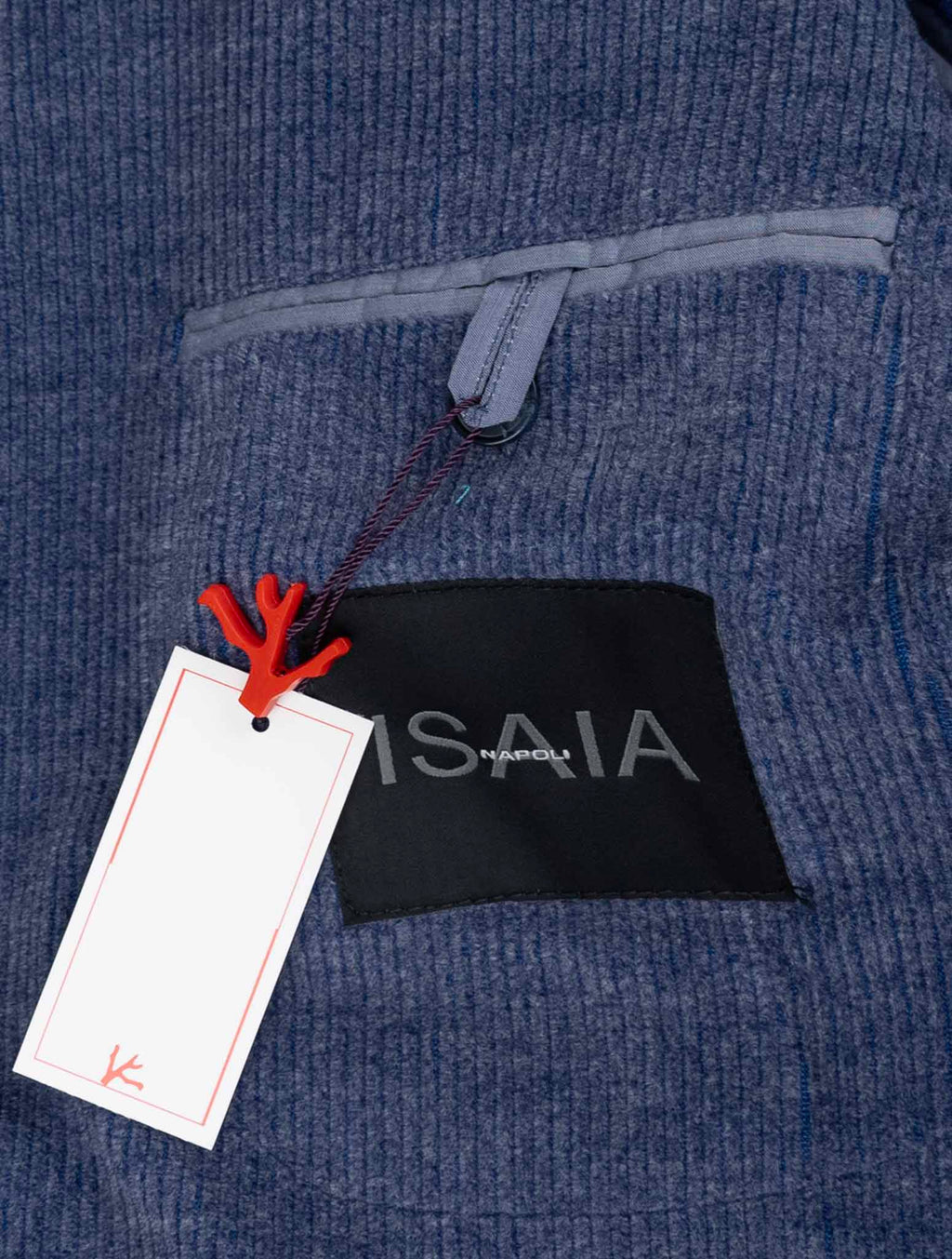 Isaia Blue Cotton Wool Pa Blazer 5
