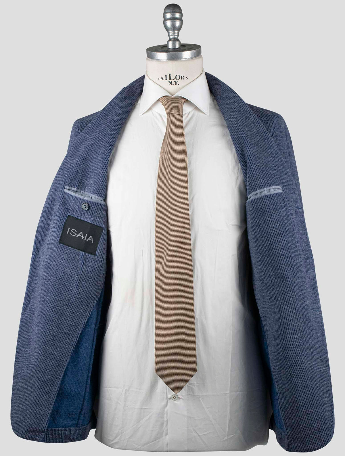 Isaia Blue Cotton Wool Pa Blazer 7