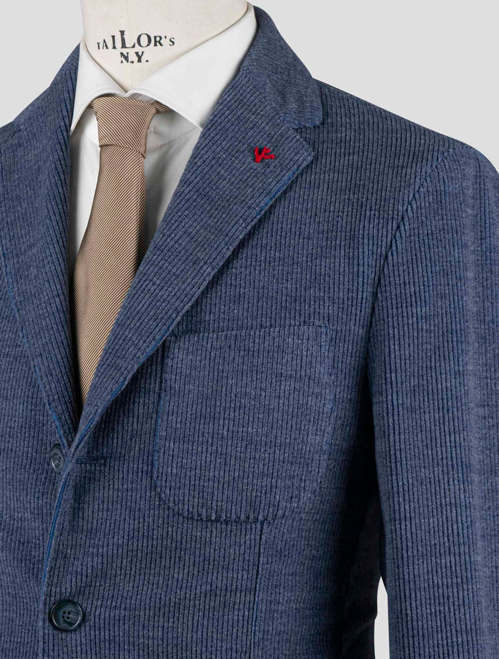 Isaia Blue Cotton Wool Pa Blazer 8