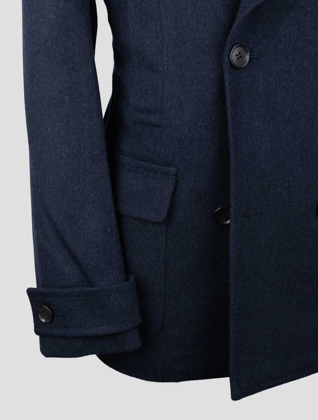 Isaia Blue Cashmere Double Breasted Coat 5