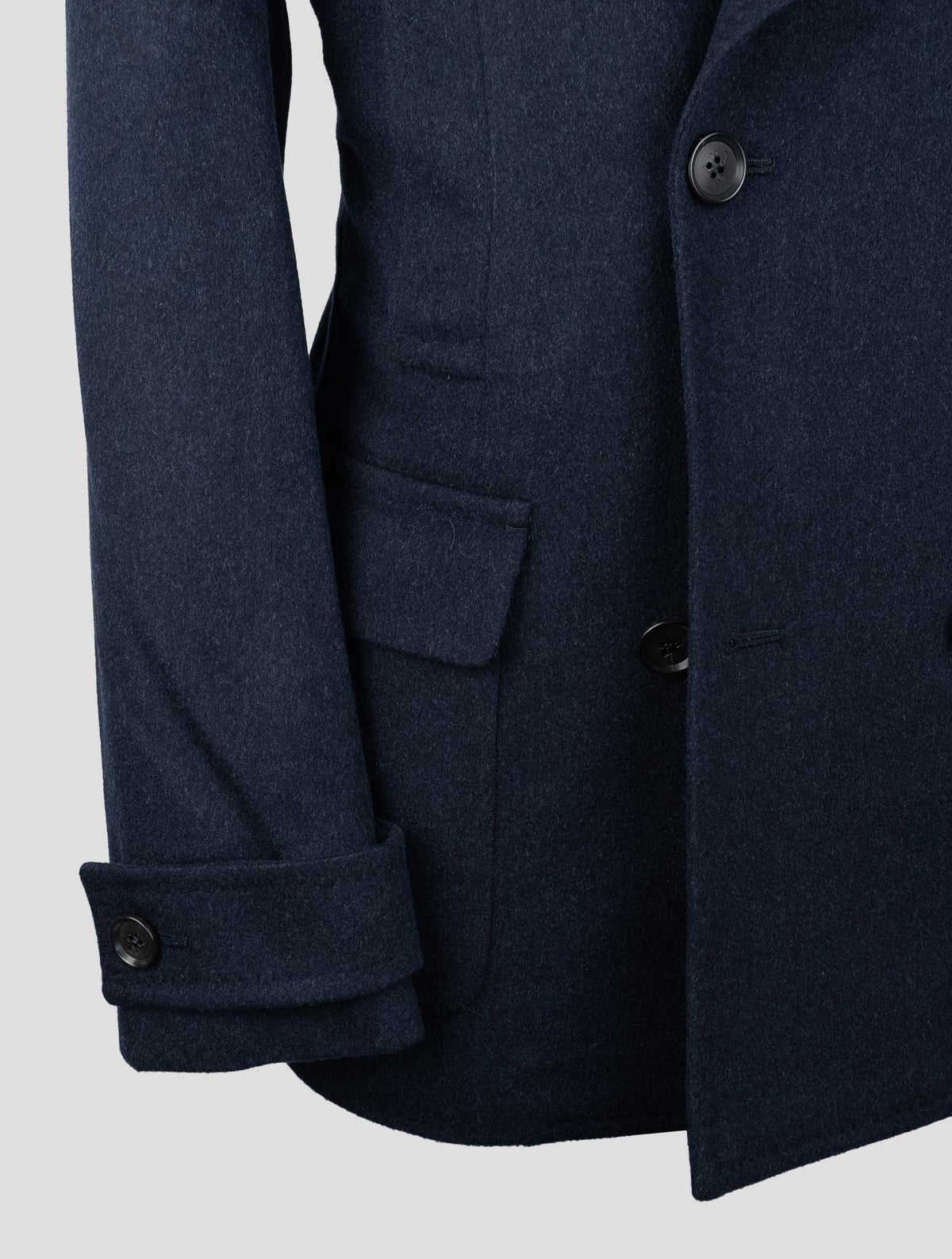 Isaia Blue Cashmere Double Breasted Coat 5