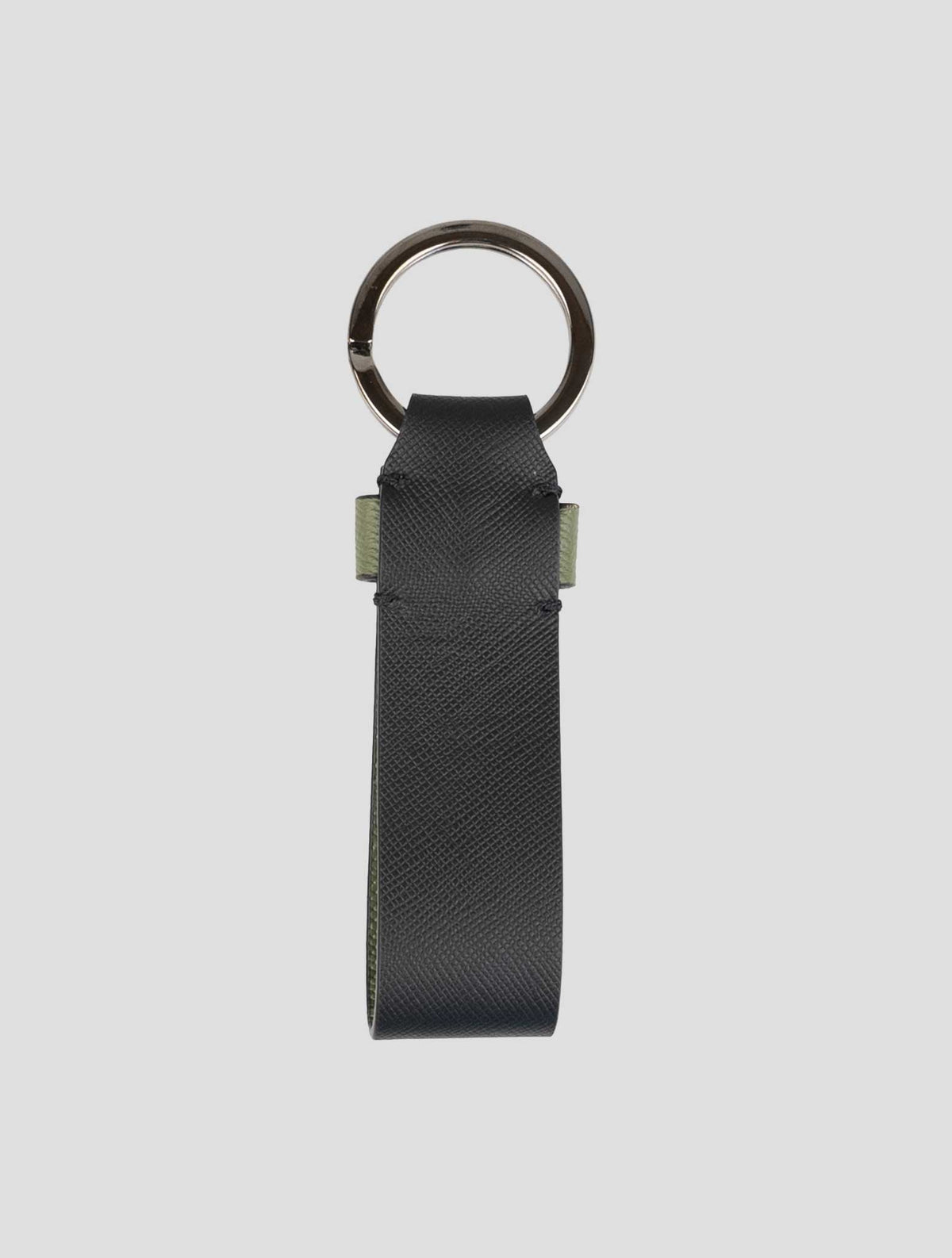 Kiton Black Green Leather Keychain 2