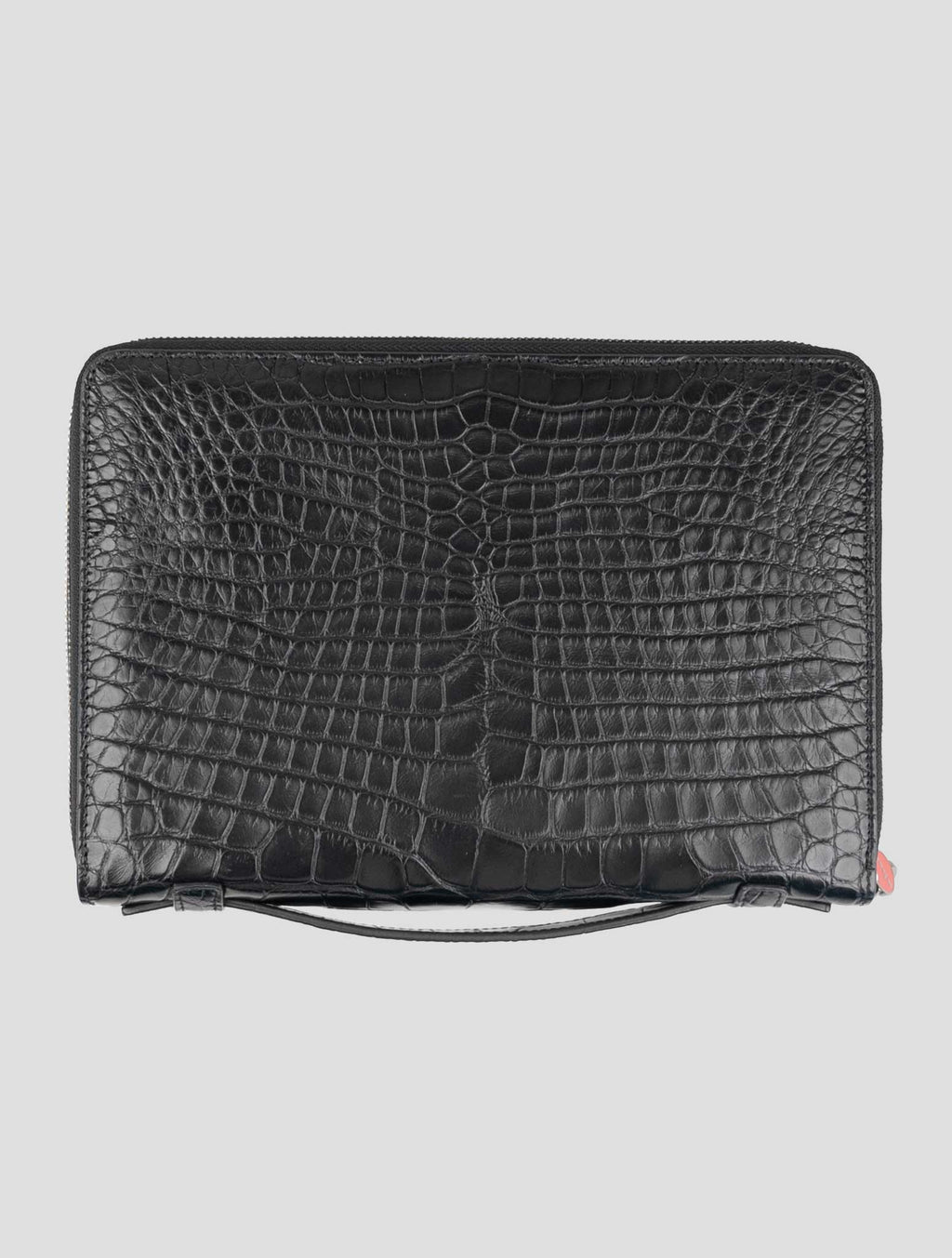 Kiton Black Leather Crocodile Docuent Holder 2