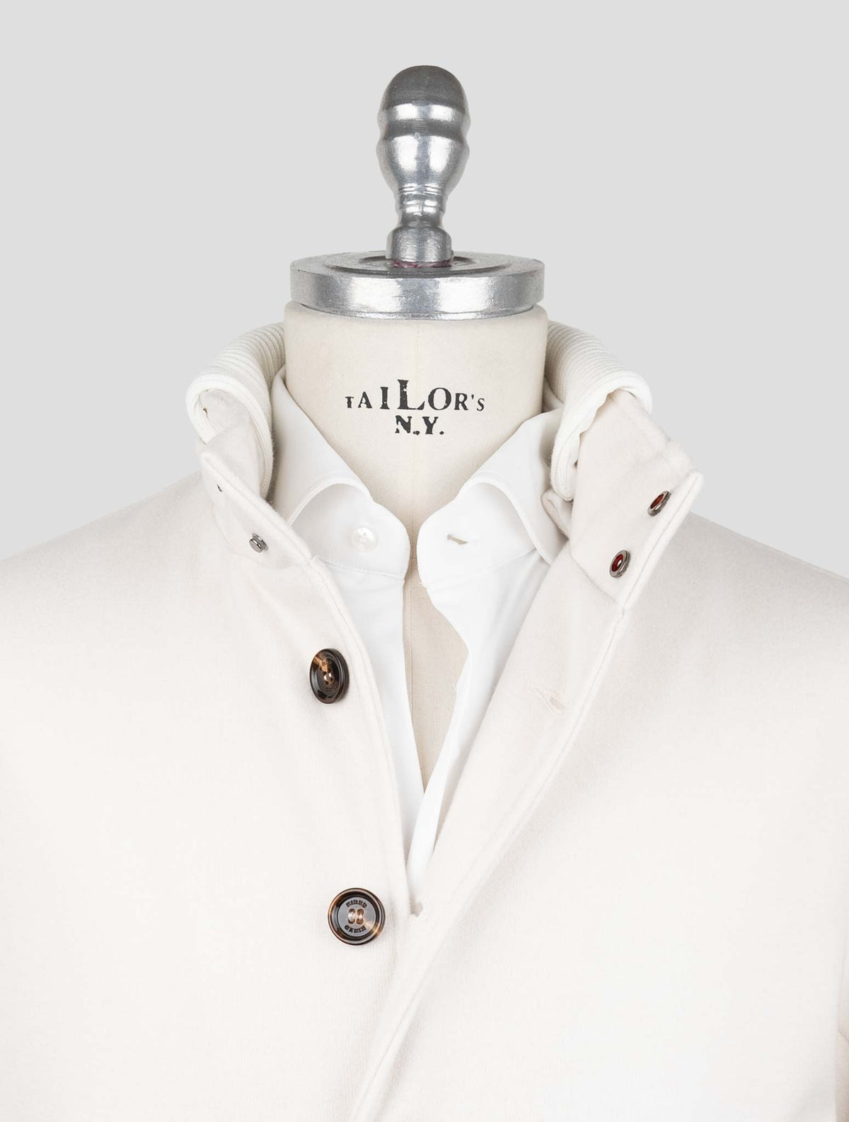 Kired White Pl Acrlic Wool Coat 4