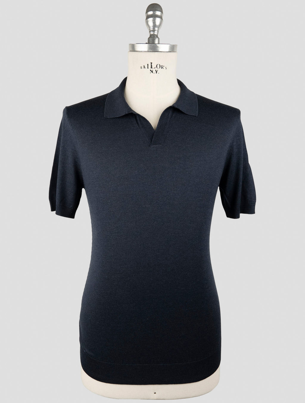 Gran Sasso Blue Navy Silk Polo 1
