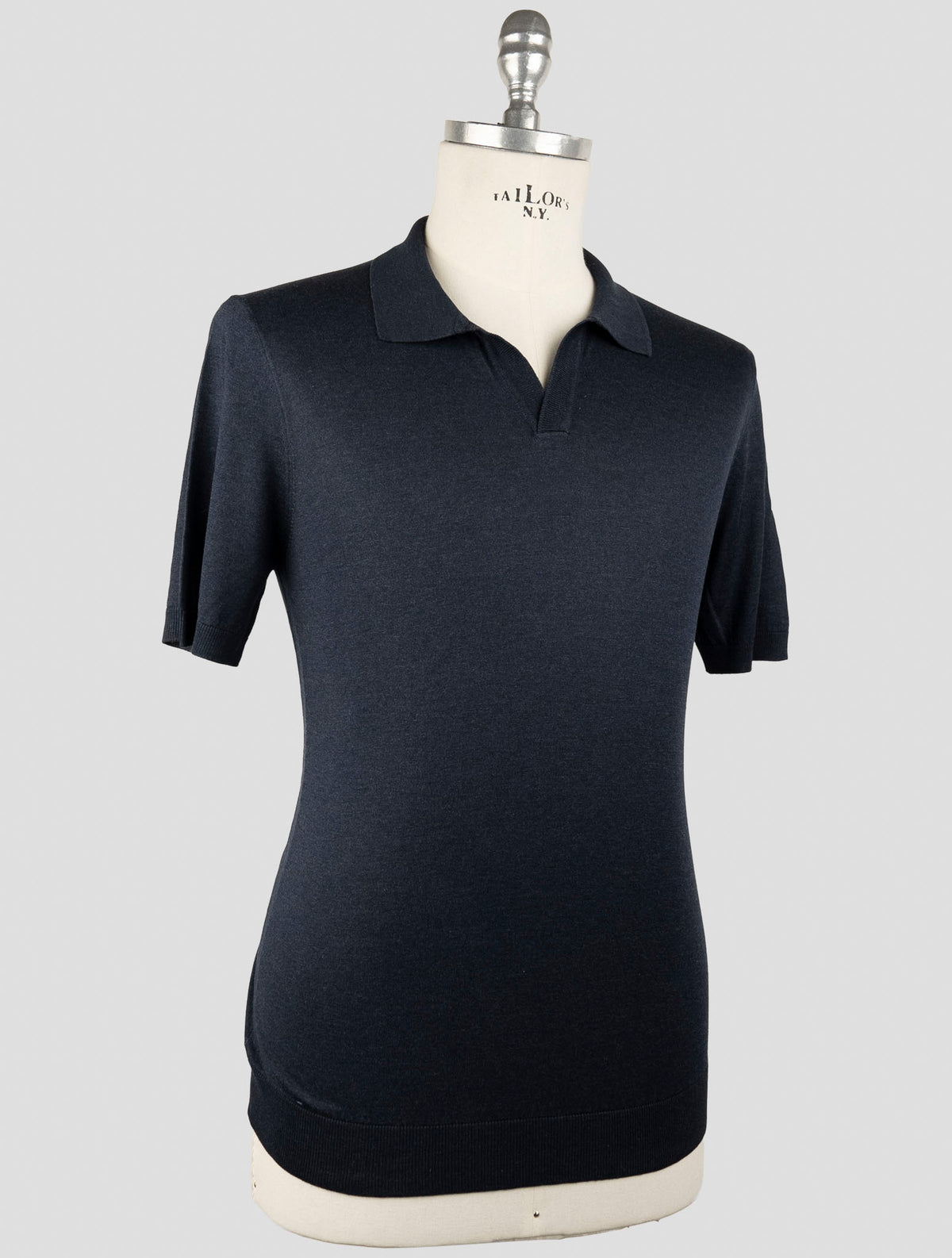 Gran Sasso Blue Navy Silk Polo 2