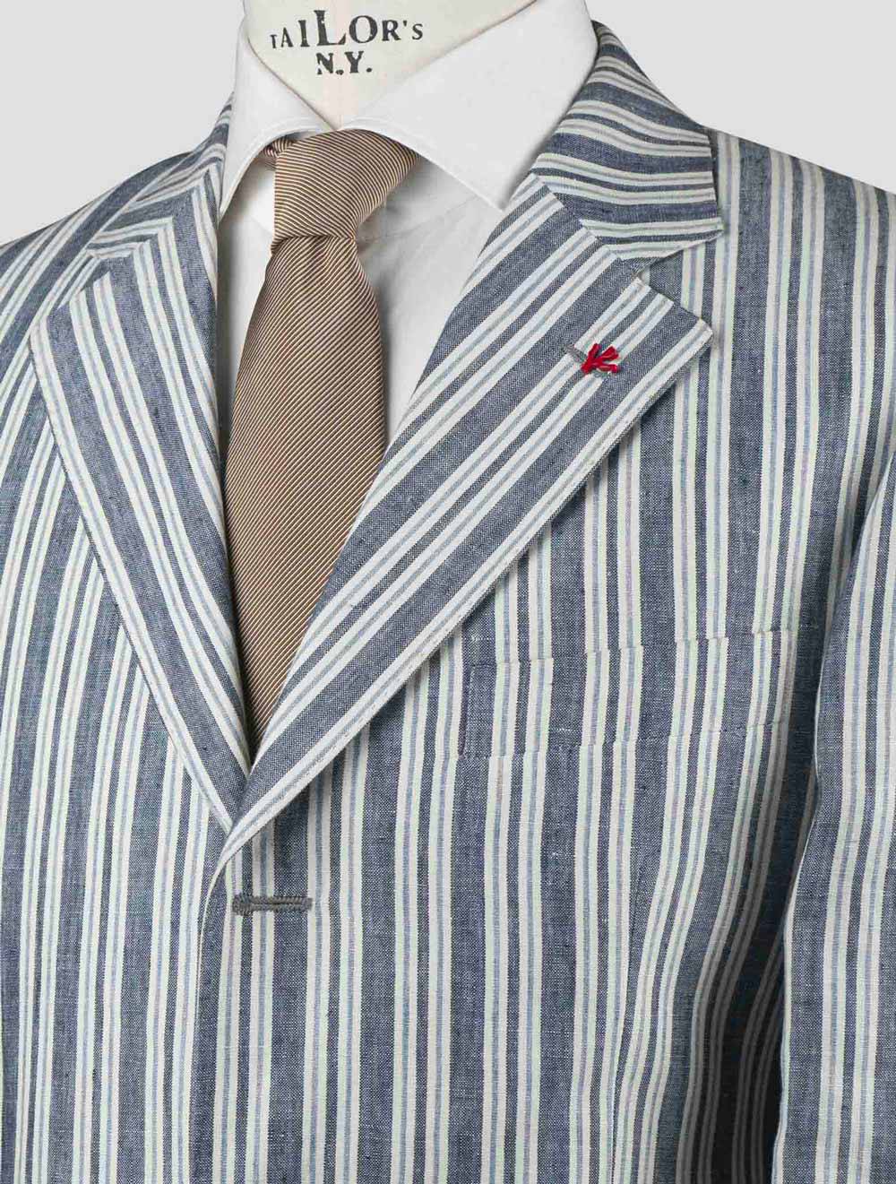 Isaia Multicolor Linen Blazer 5