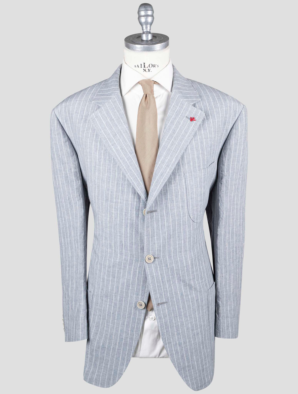 Isaia Gray Linen Suit 1