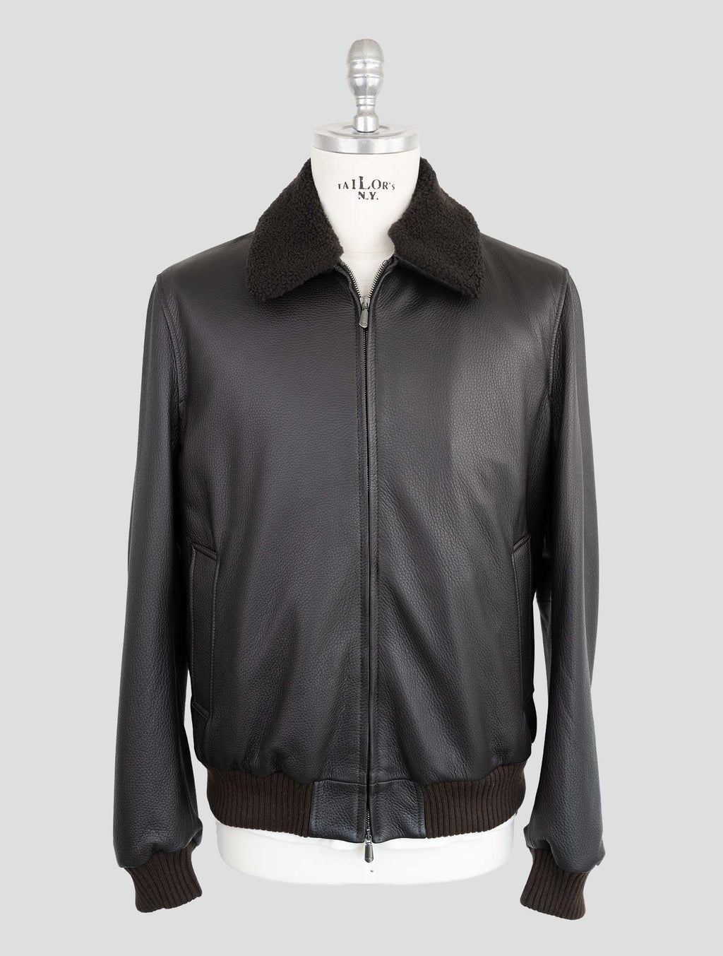 Cesare Attolini Brown Leather Coat 1