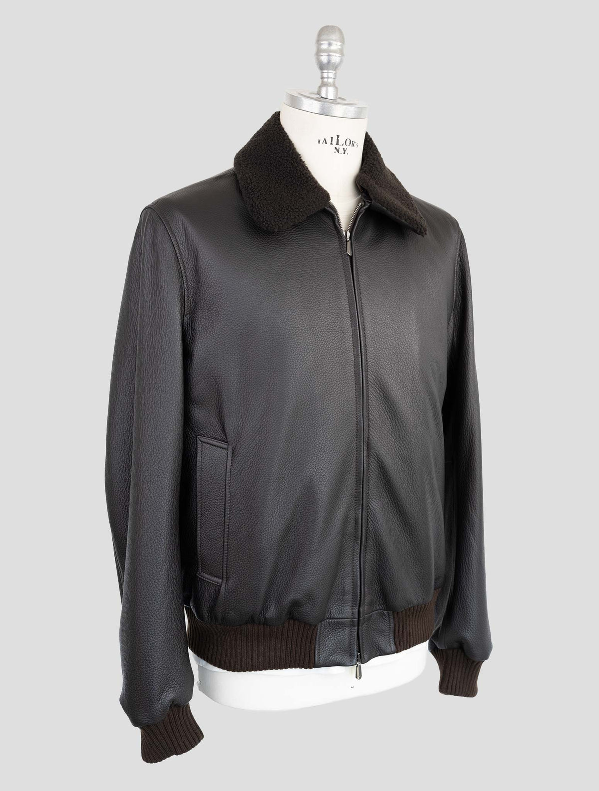 Cesare Attolini Brown Leather Coat 2