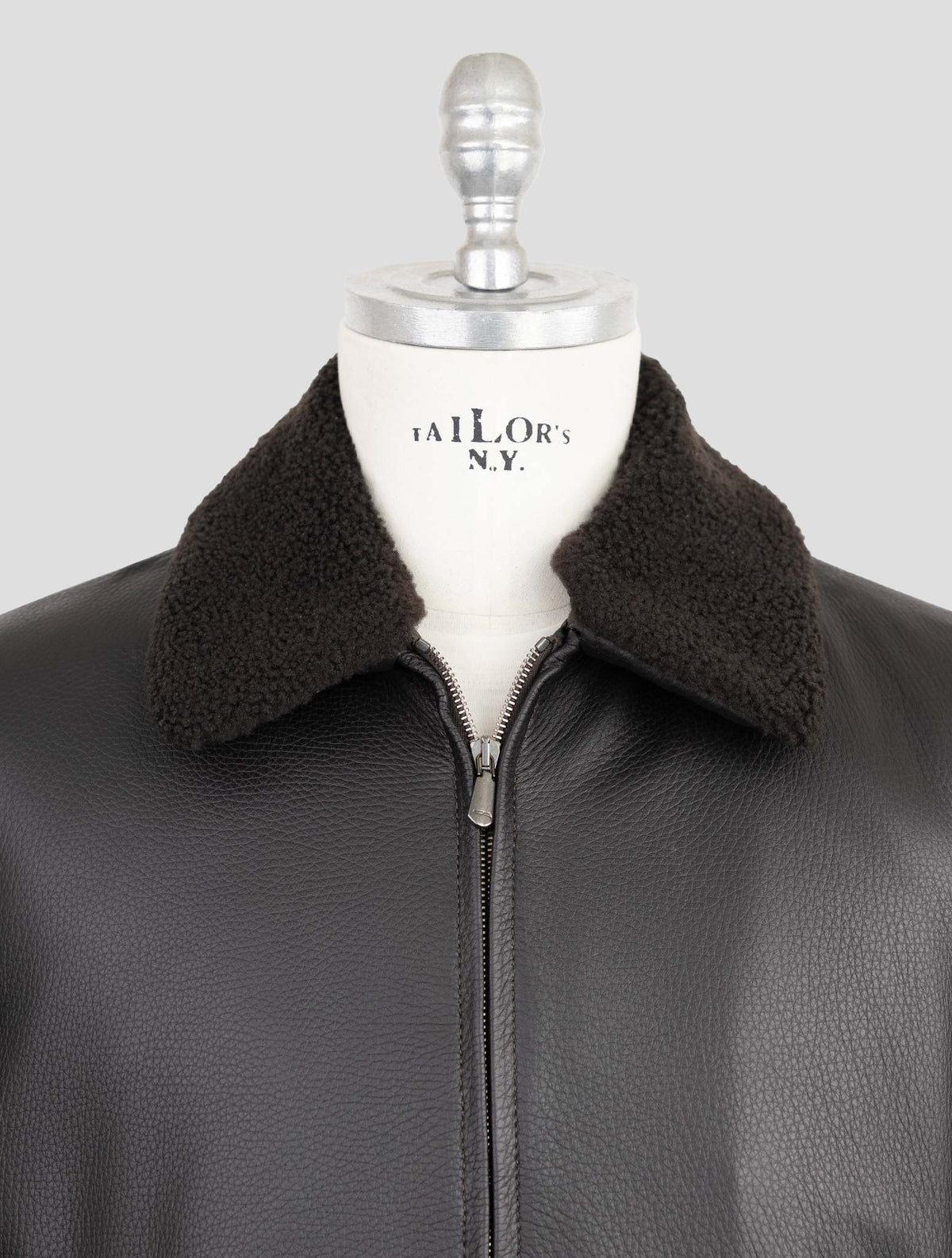 Cesare Attolini Brown Leather Coat 4