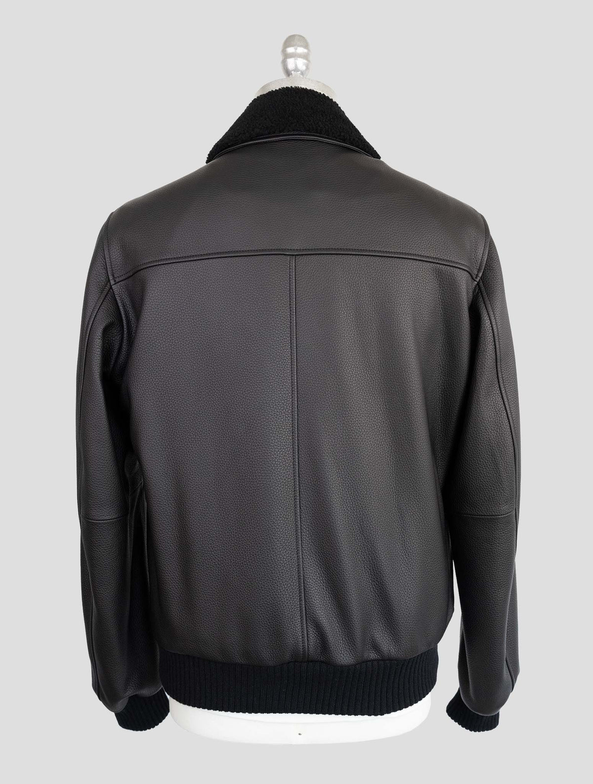 Cesare Attolini Black Leather Coat 3