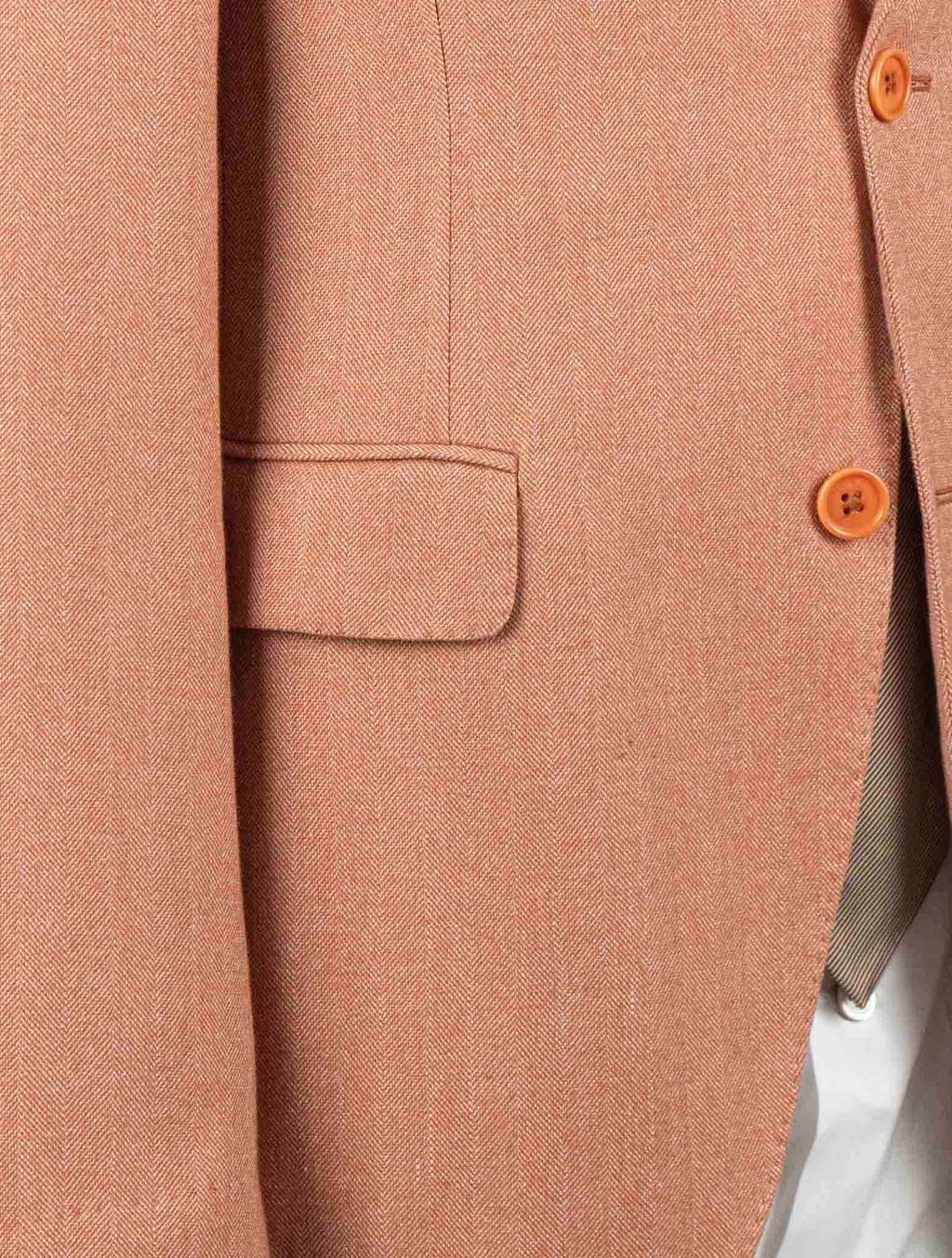Isaia Orange Cotton Wool Blazer 3