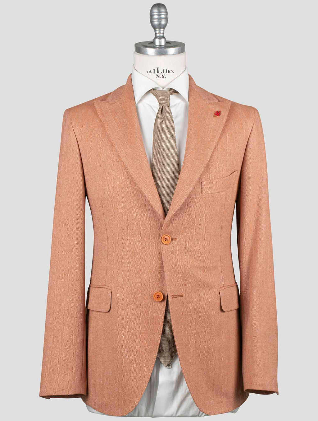 Isaia Orange Cotton Wool Blazer 4