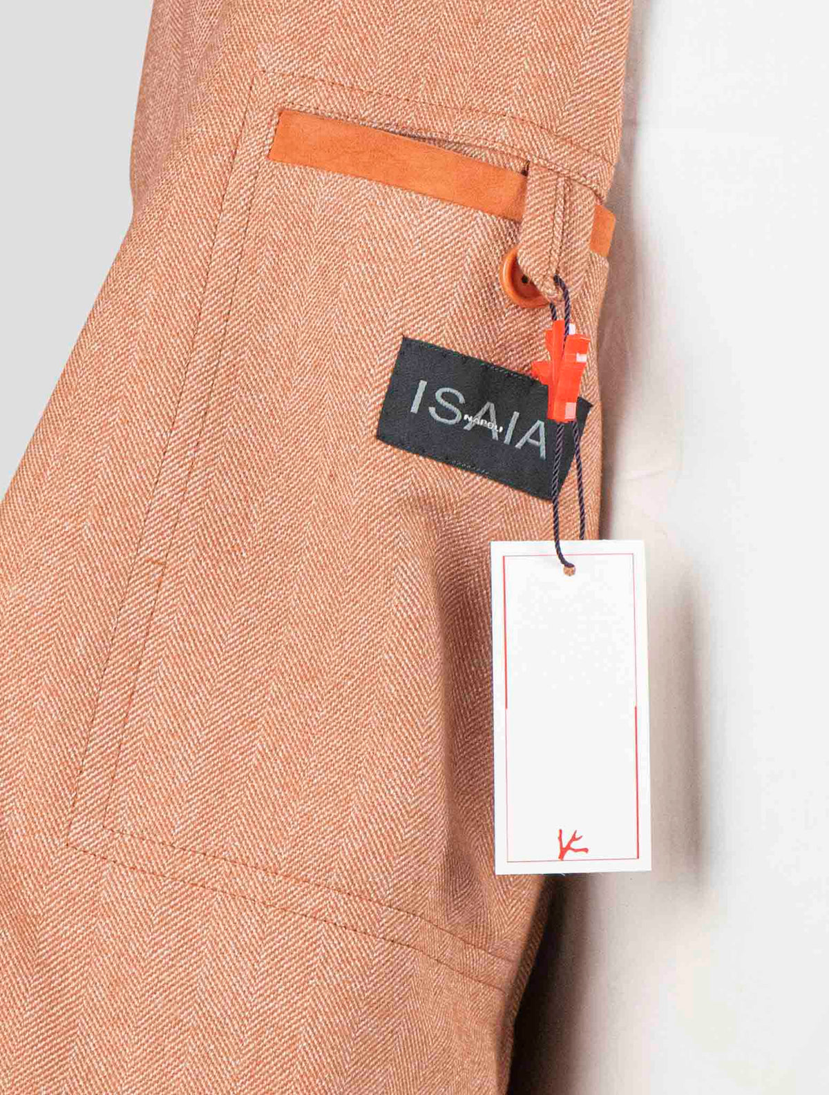Isaia Orange Cotton Wool Blazer 6