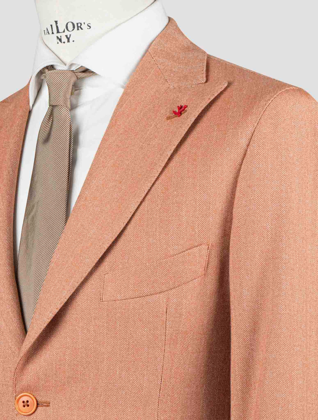 Isaia Orange Cotton Wool Blazer 7