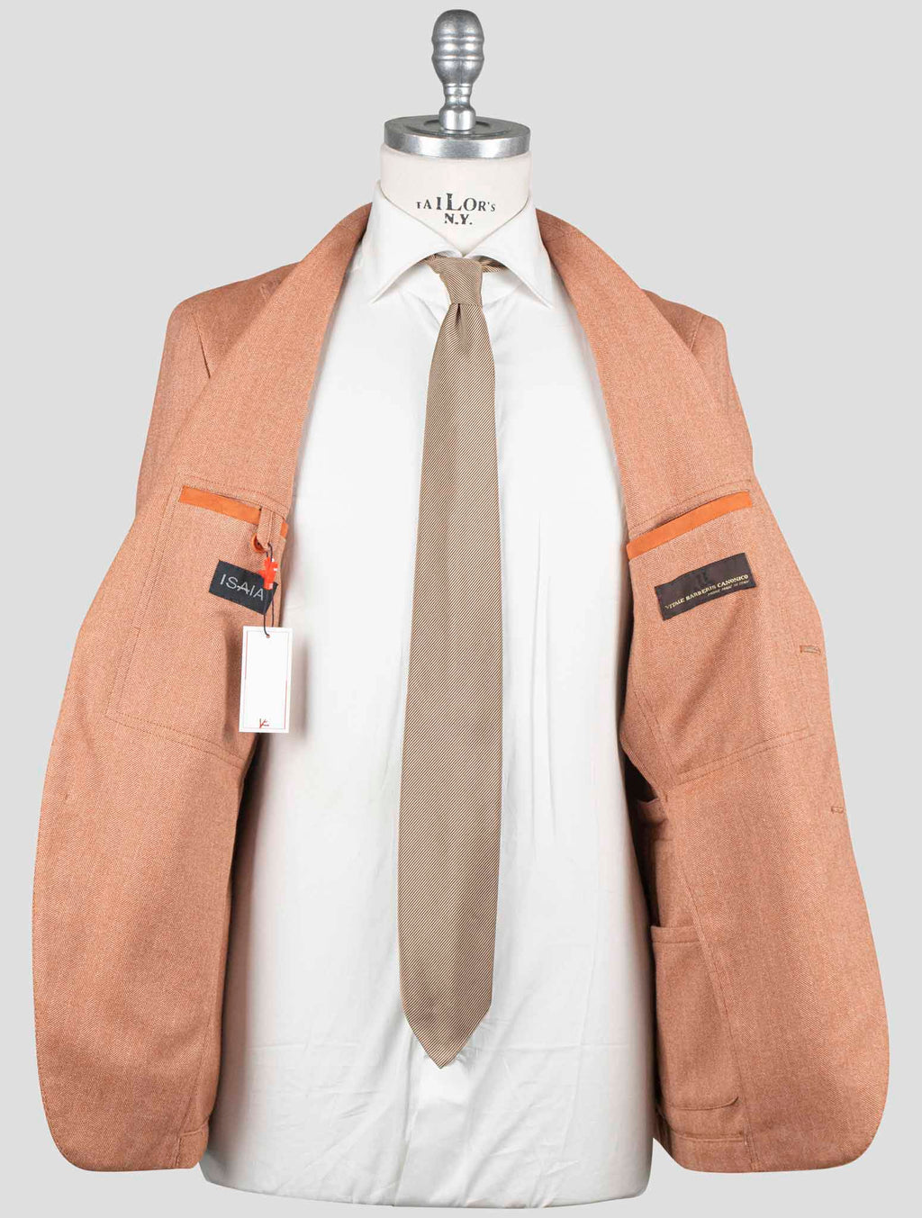 Isaia Orange Cotton Wool Blazer 8
