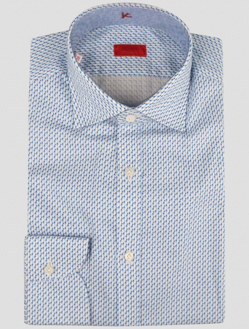 Isaia Blue White Cotton Shirt 1