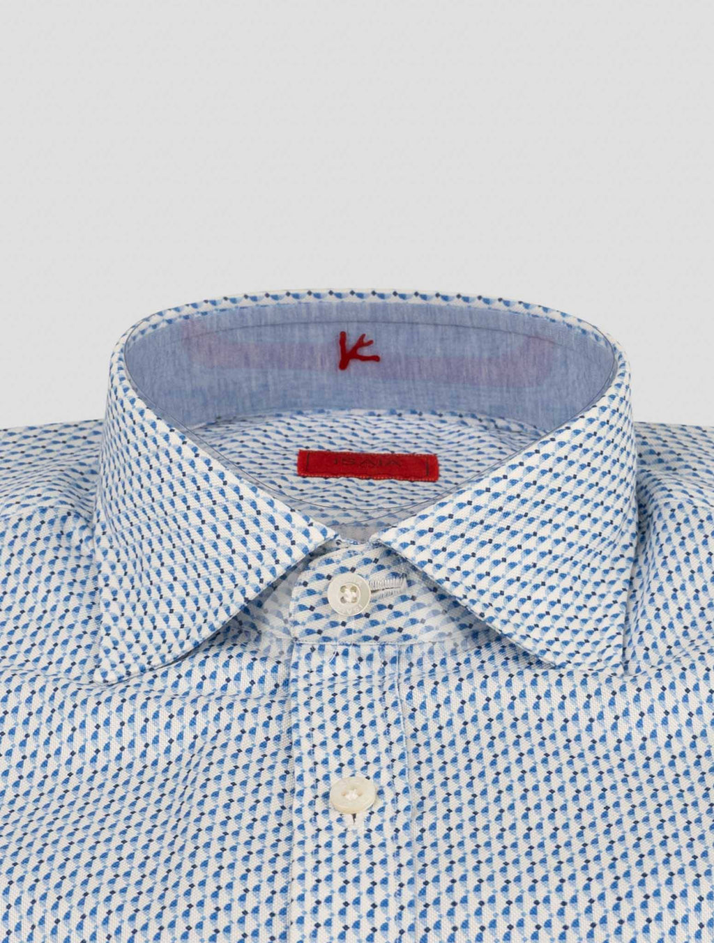 Isaia Blue White Cotton Shirt 2