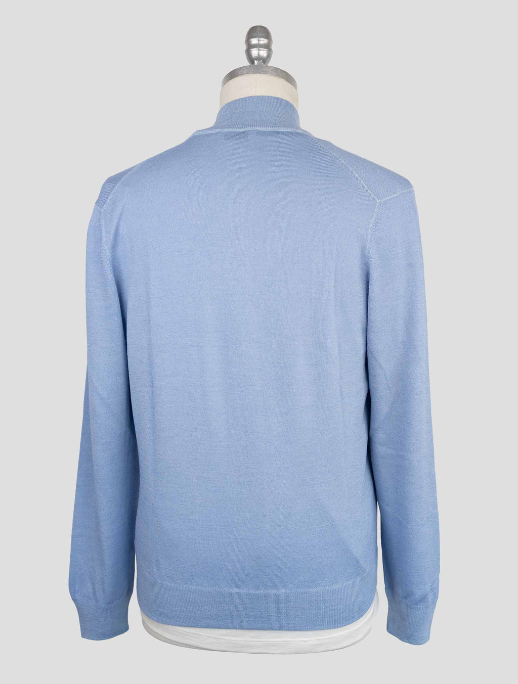 Gran Sasso Light Blue Cotton Sweater Full Zip 3
