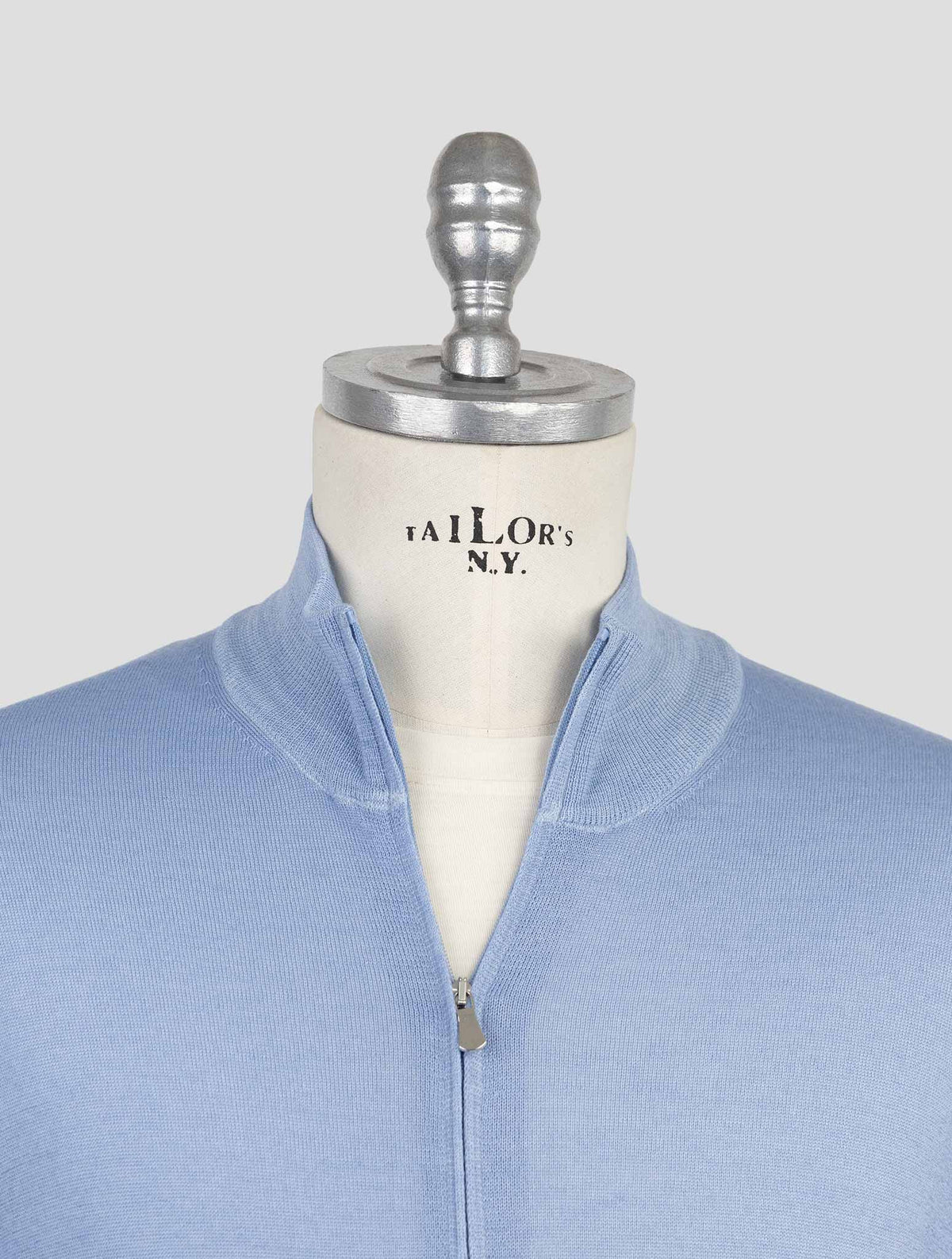 Gran Sasso Light Blue Cotton Sweater Full Zip 4