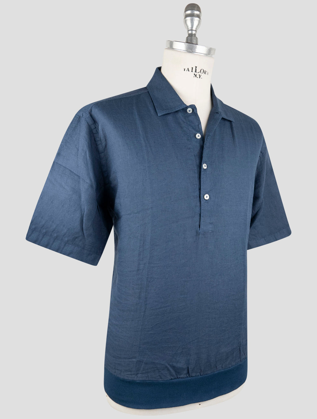 Gran Sasso Blue Linen Polo 2