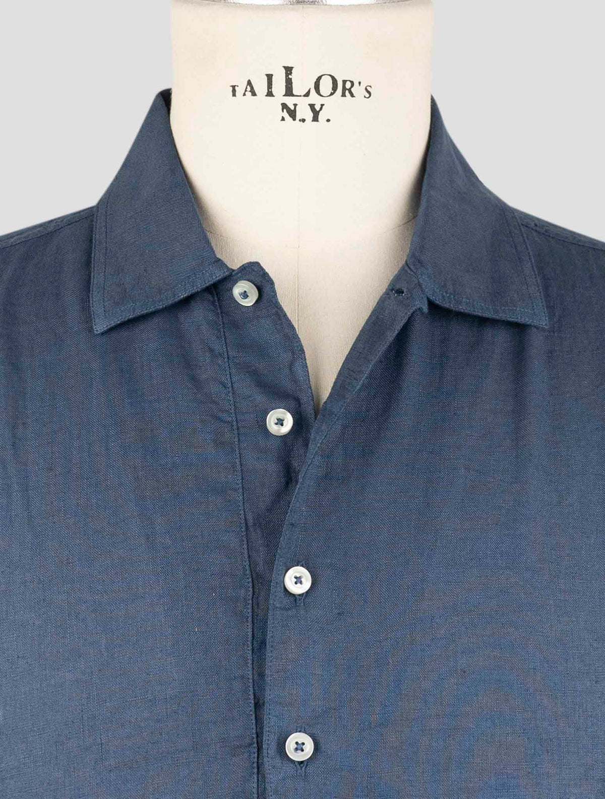 Gran Sasso Blue Linen Polo 4