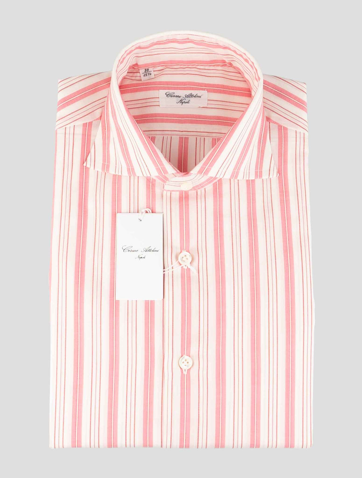Cesare Attolini Pink White Cotton Shirt 1