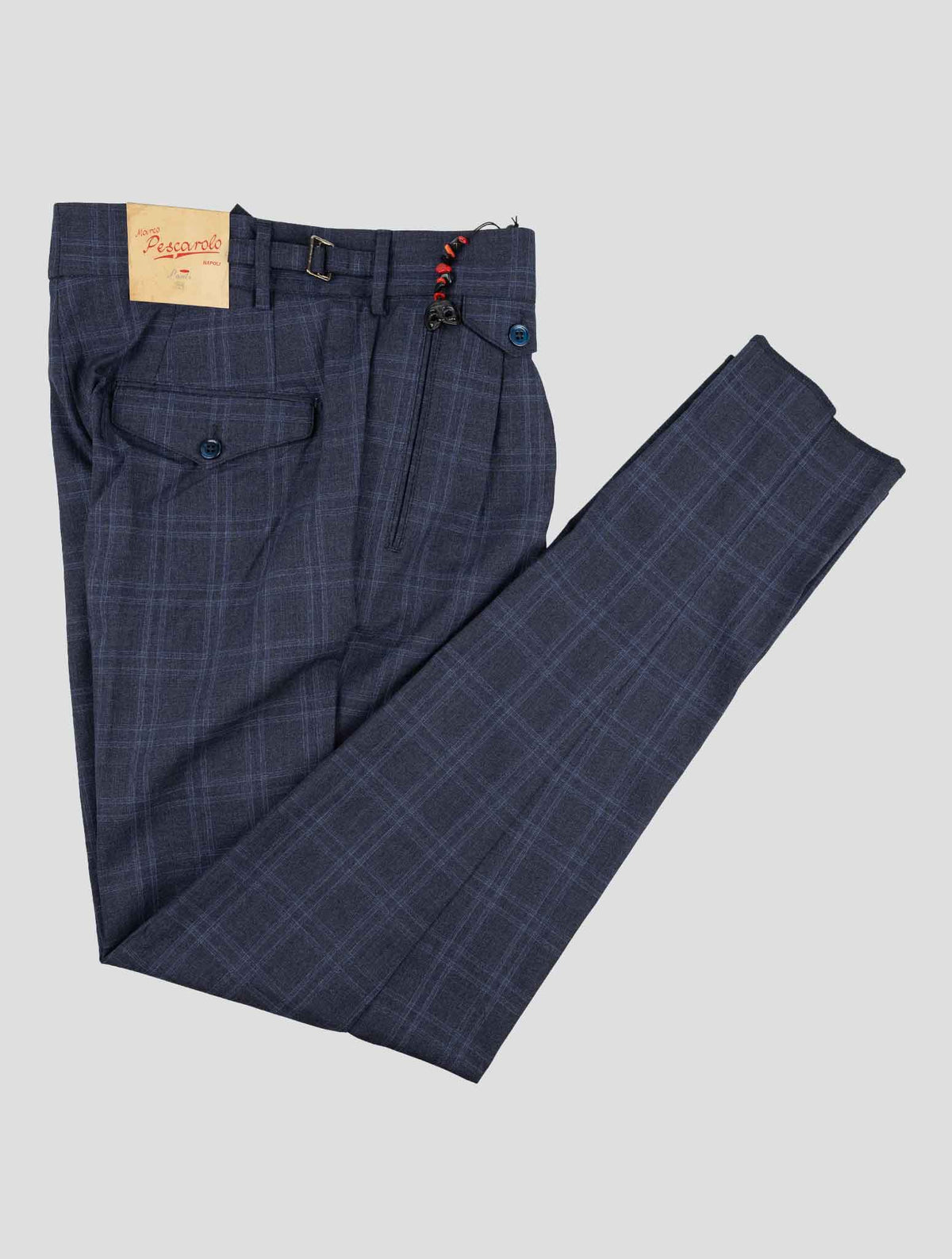 Marco Pescarolo Blue Virgin Wool Silk Pants 1