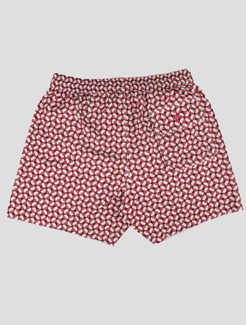 Isaia Red White Pl Swim Trunks 2