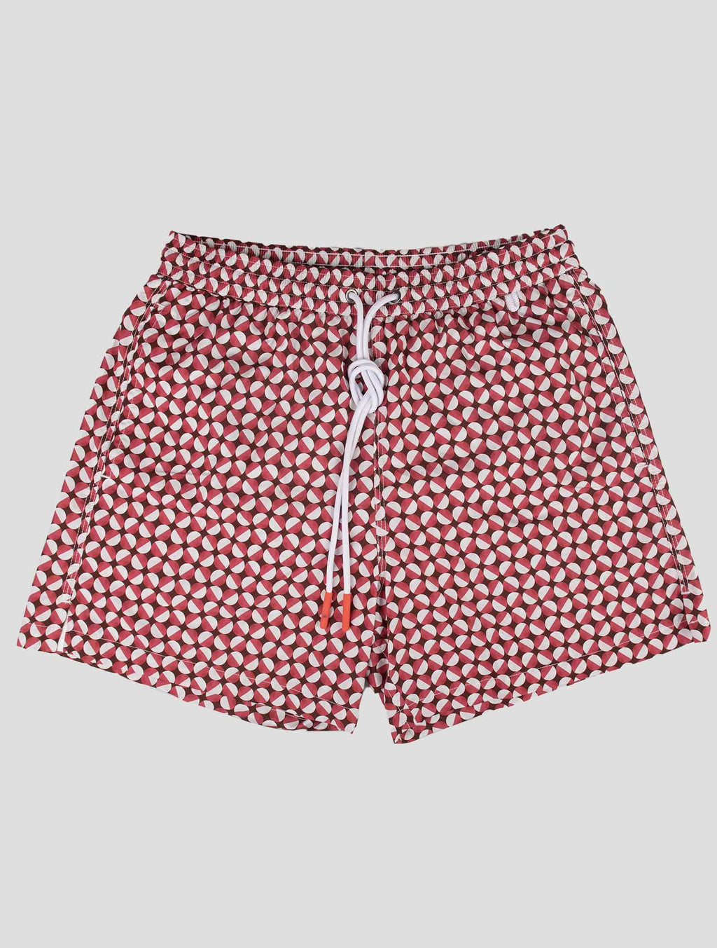 Isaia Red White Pl Swim Trunks 4