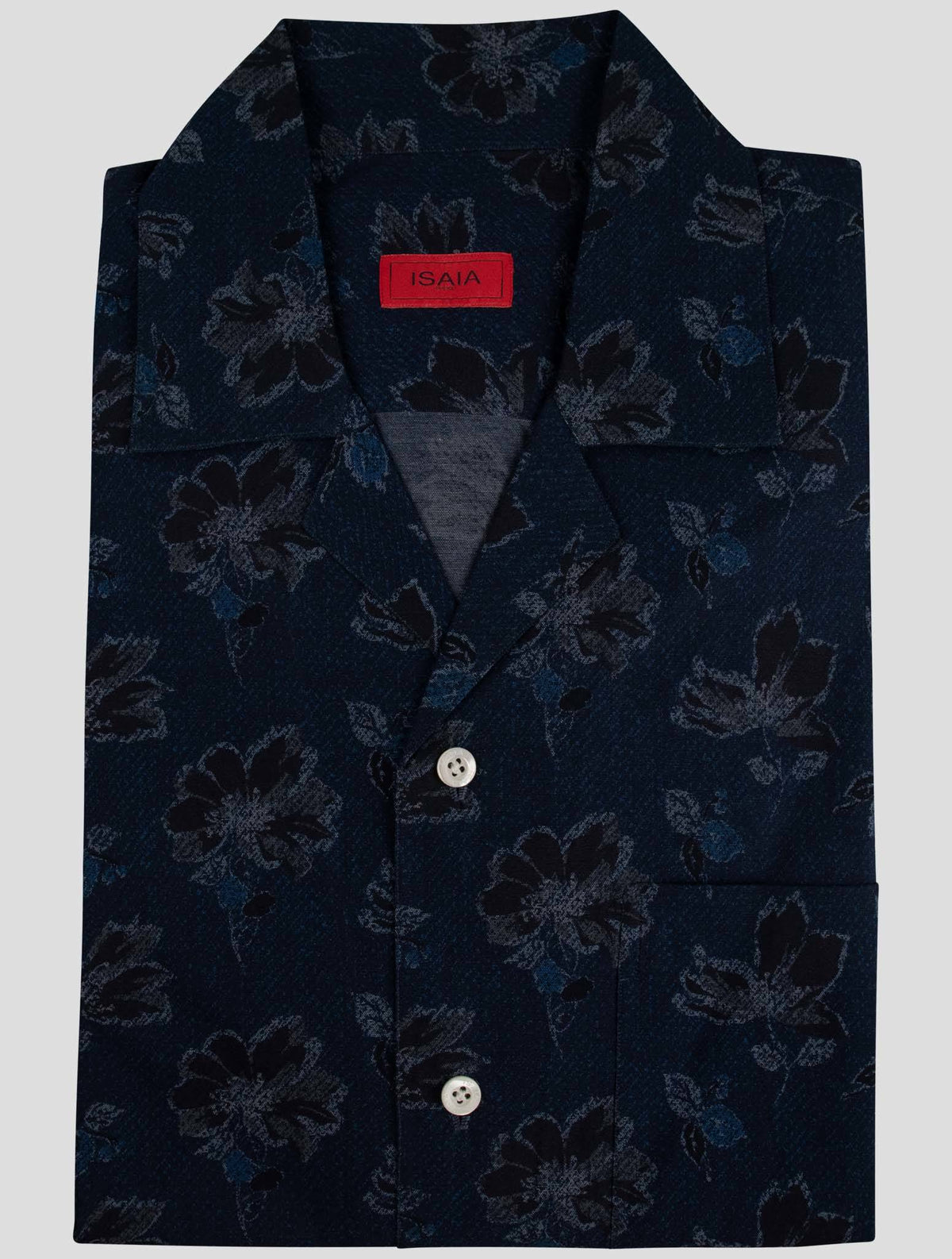Isaia Dark Blue Cotton Shirt 1