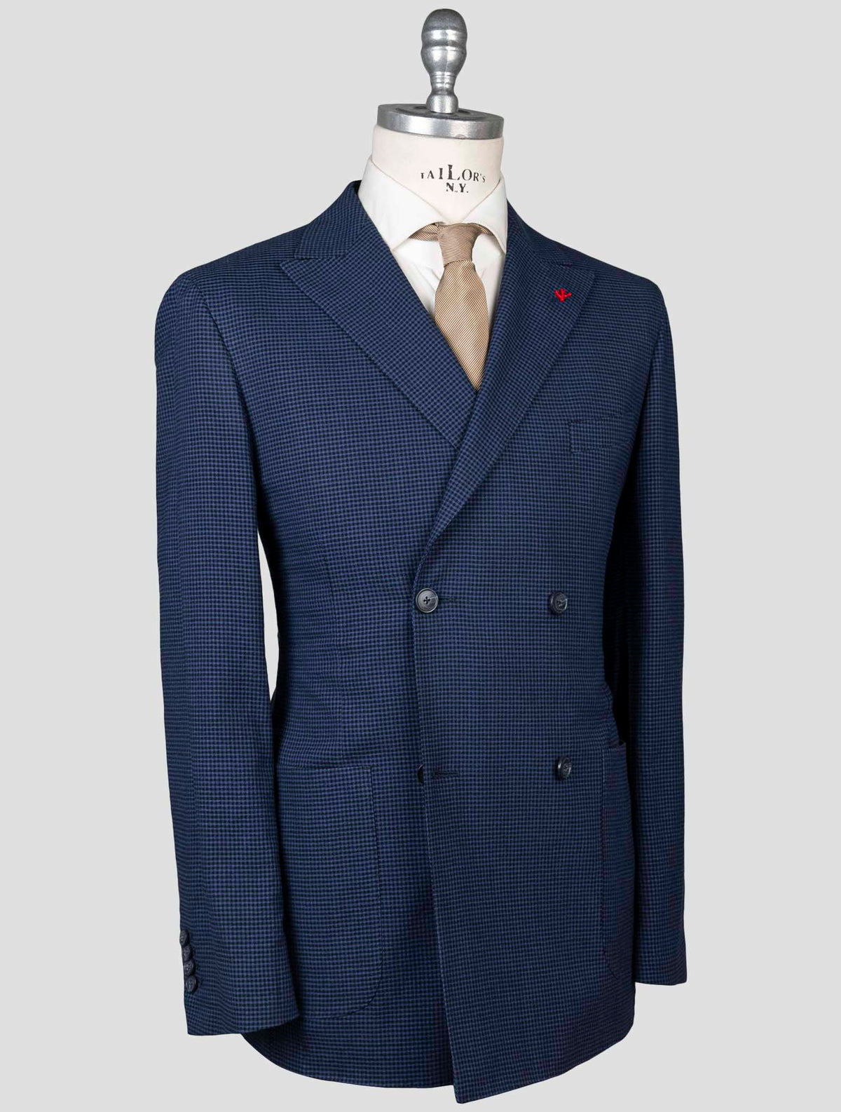 Isaia Blue Wool Linen Cotton Elastane Blazer 2