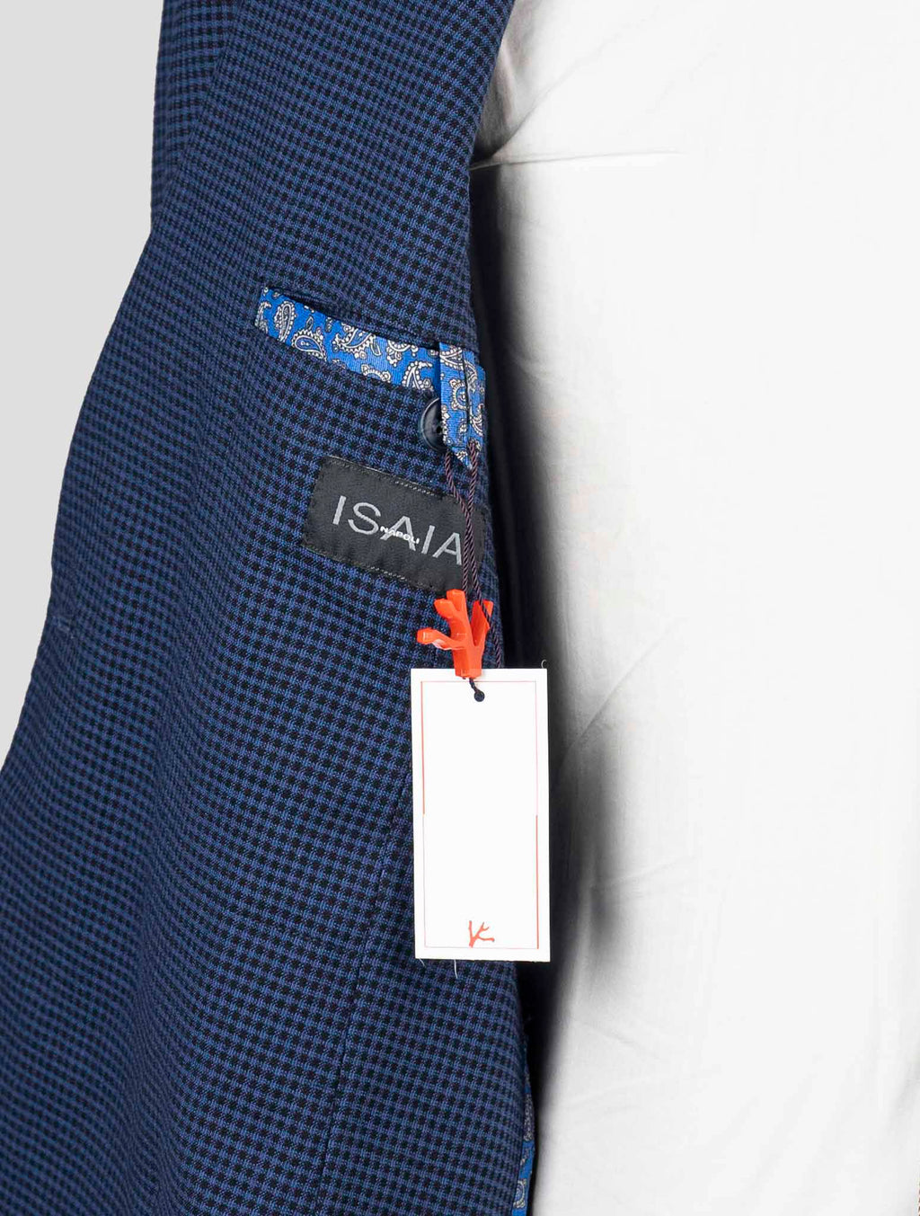 Isaia Blue Wool Linen Cotton Elastane Blazer 3