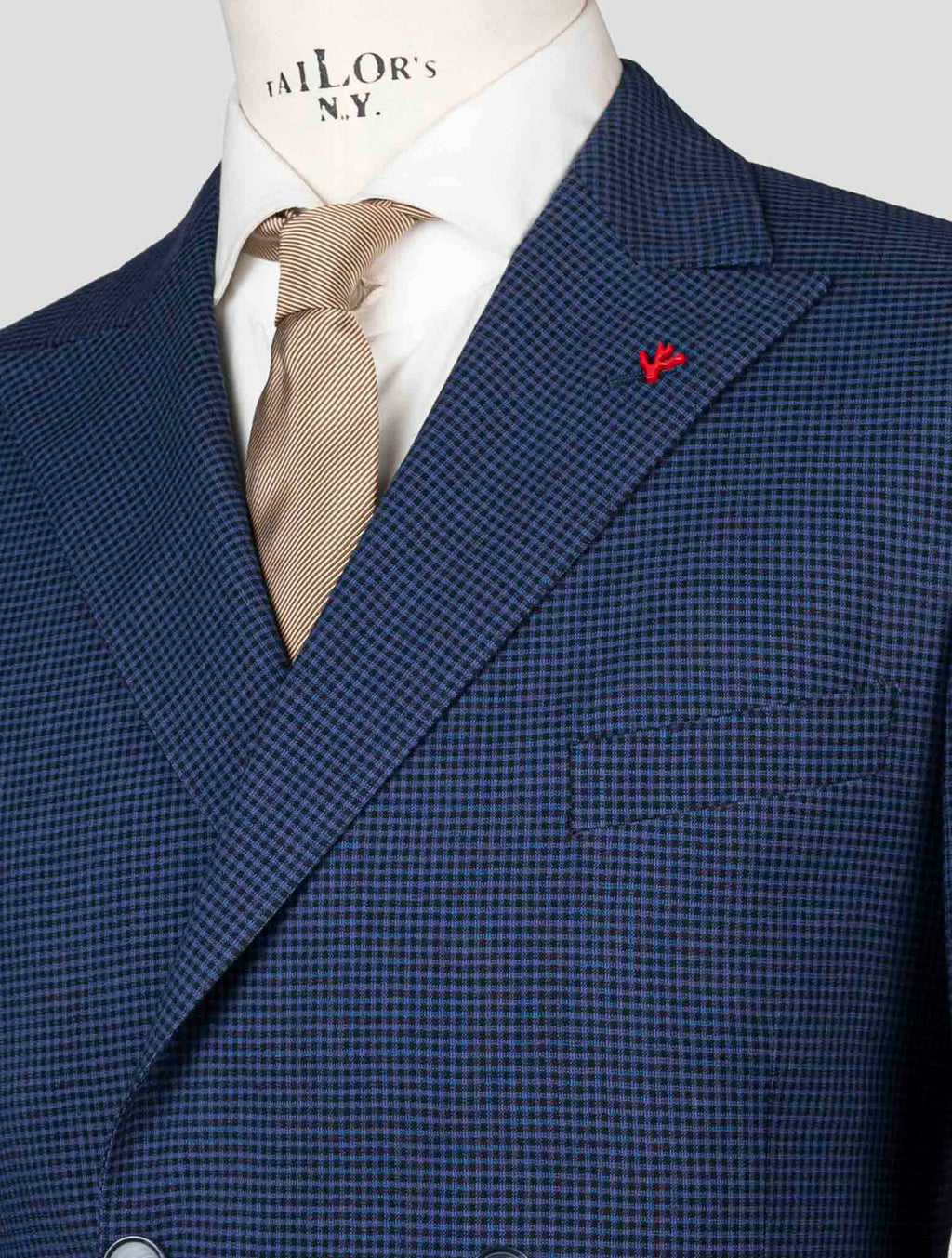 Isaia Blue Wool Linen Cotton Elastane Blazer 4