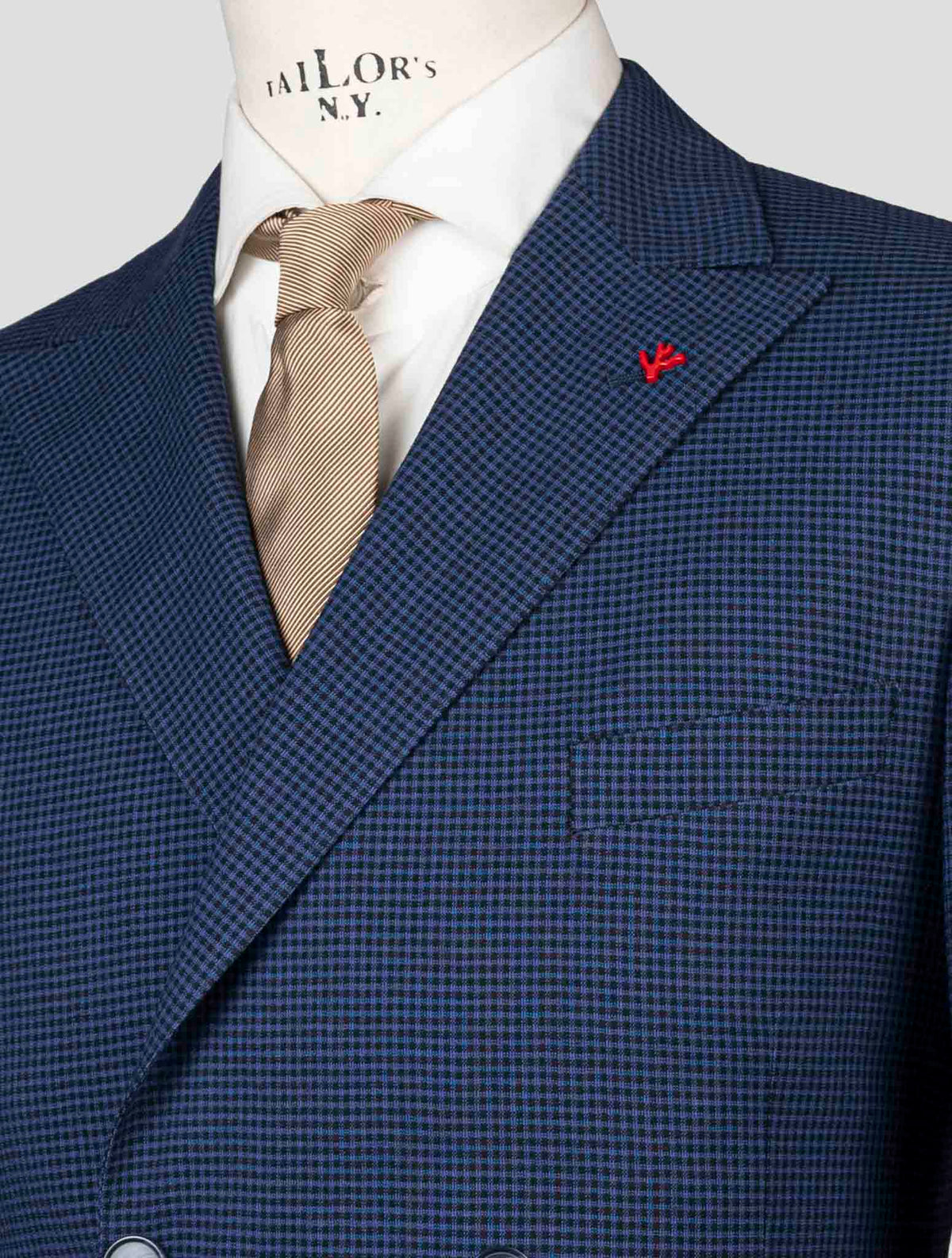 Isaia Blue Wool Linen Cotton Elastane Blazer 4