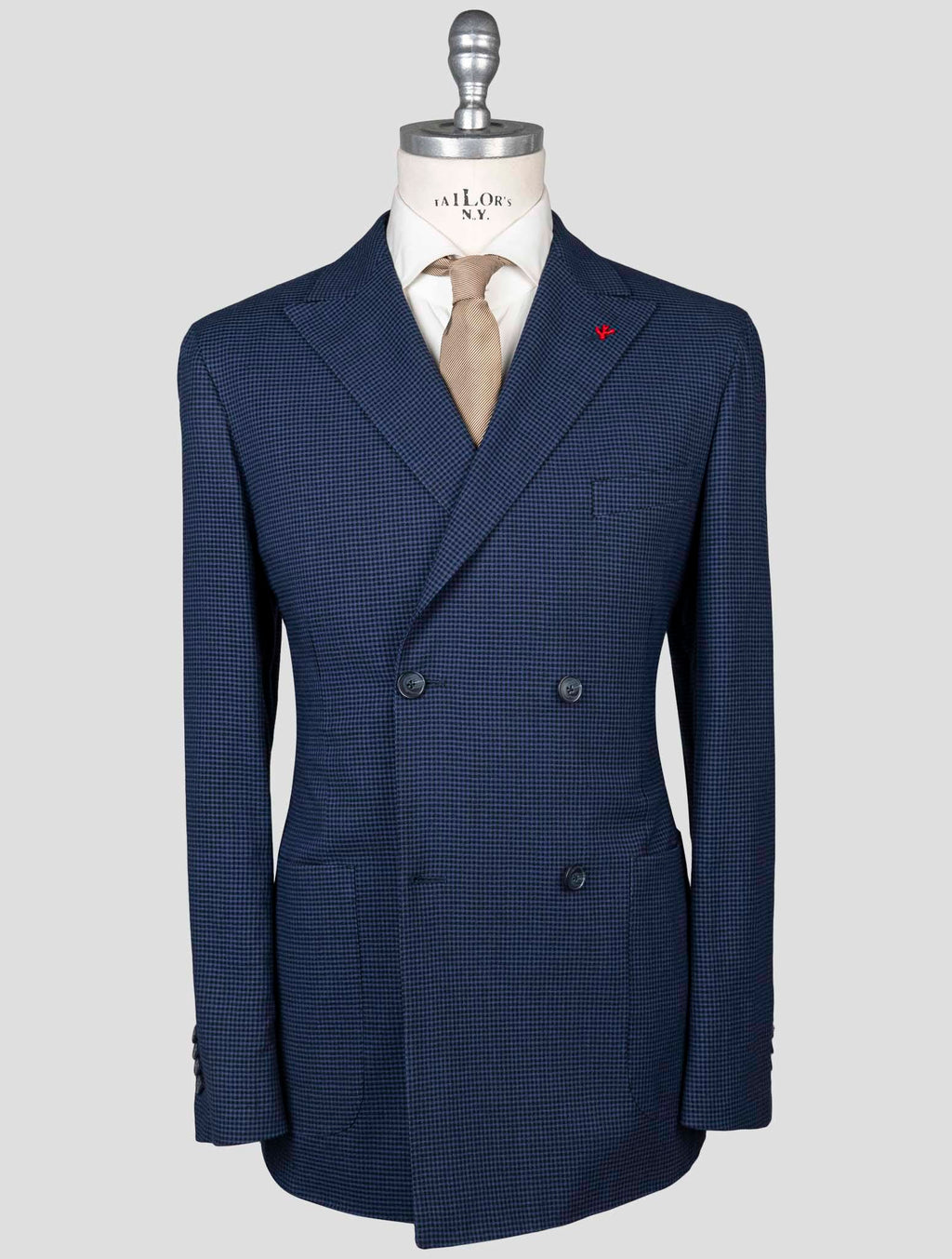 Isaia Blue Wool Linen Cotton Elastane Blazer 8