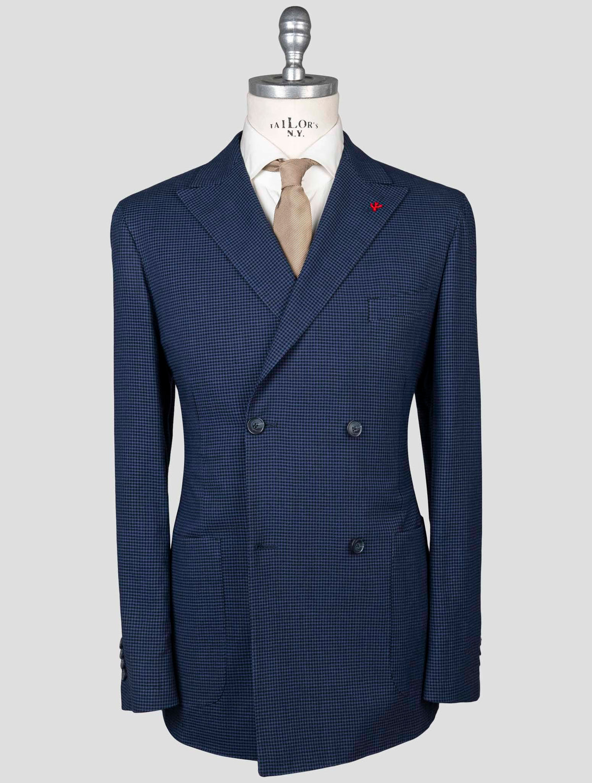 Isaia Blue Wool Linen Cotton Elastane Blazer 8