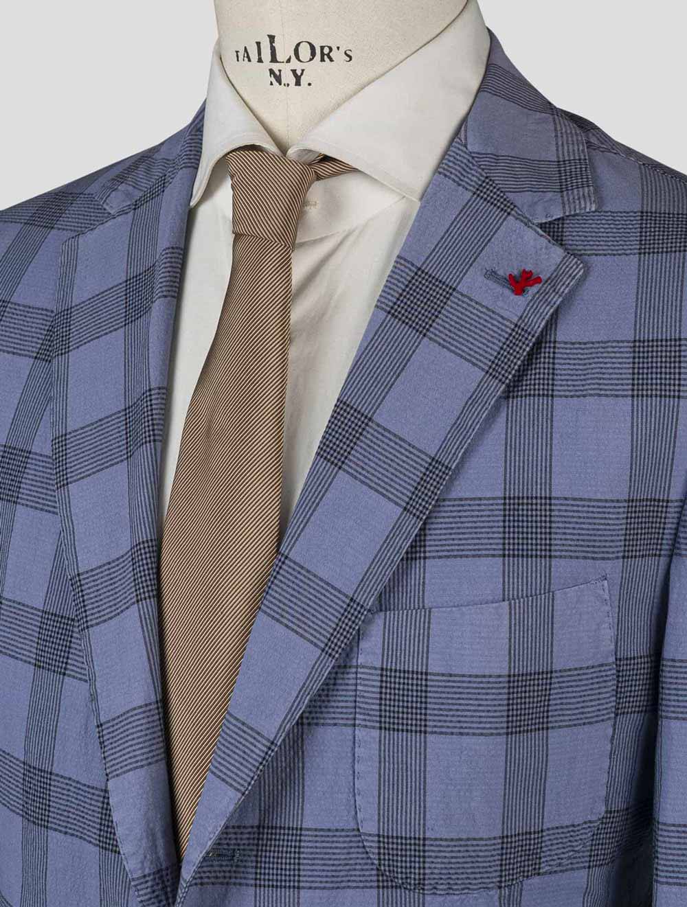 Isaia Blue Cotton Ea Blazer 15