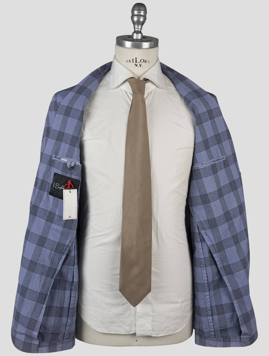 Isaia Blue Cotton Ea Blazer 6