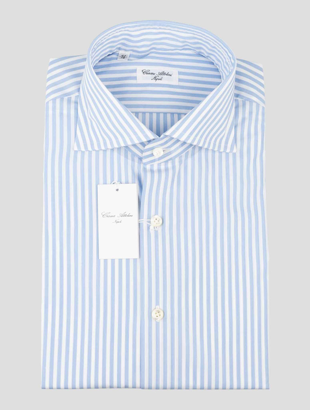 Cesare Attolini Light Blue White Cotton Shirt 1
