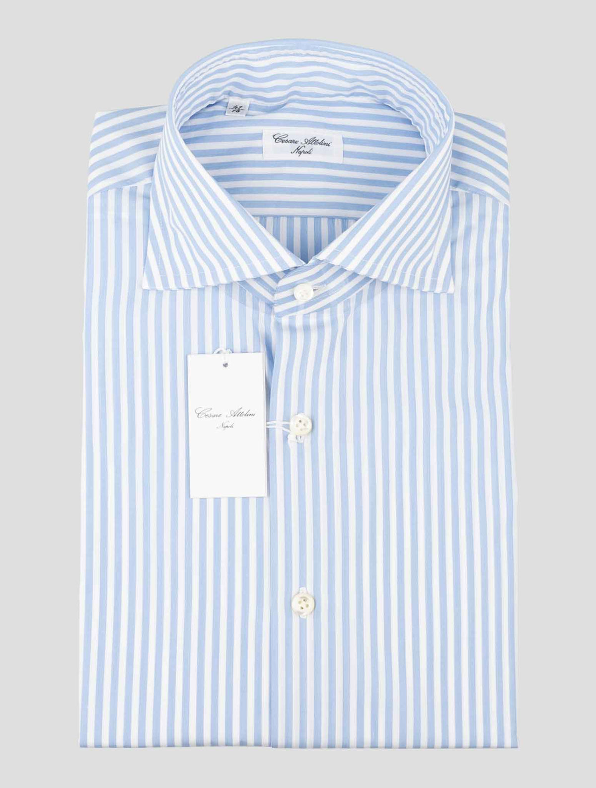 Cesare Attolini Light Blue White Cotton Shirt 1