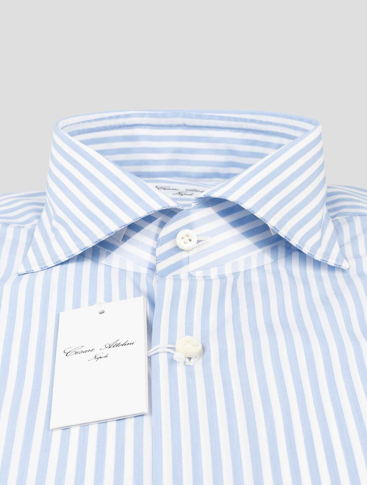 Cesare Attolini Light Blue White Cotton Shirt 2
