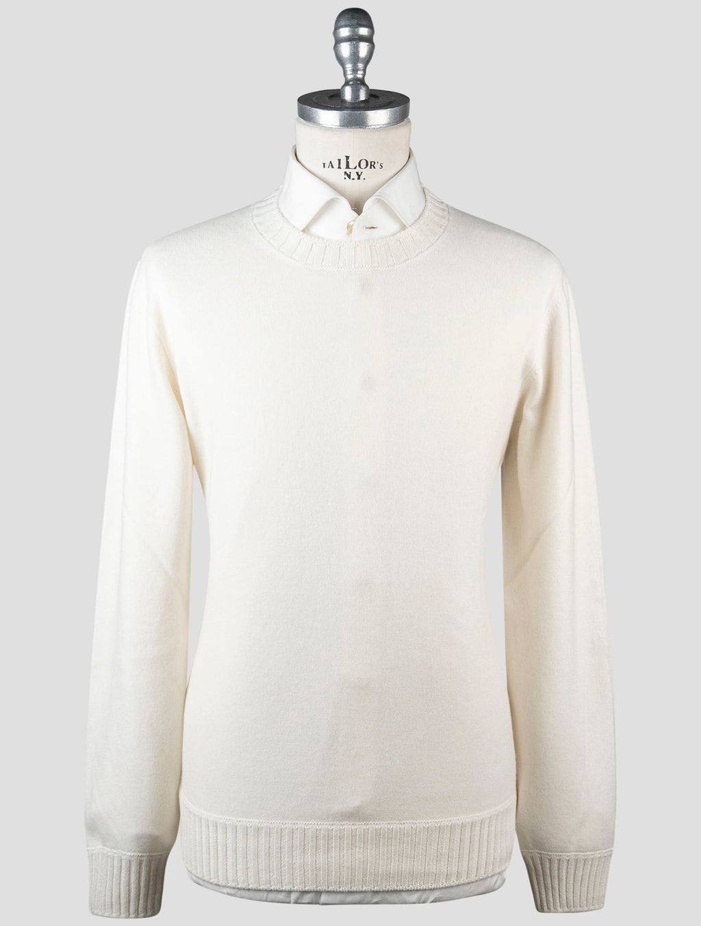 Gran Sasso White Cashmere Sweater Crewneck 1