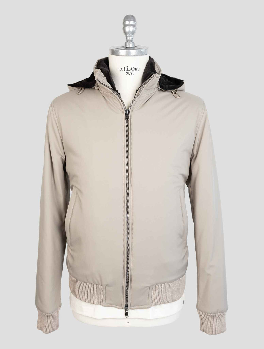 Barba Napoli Taupe Pl Pu Lapin Coat 1