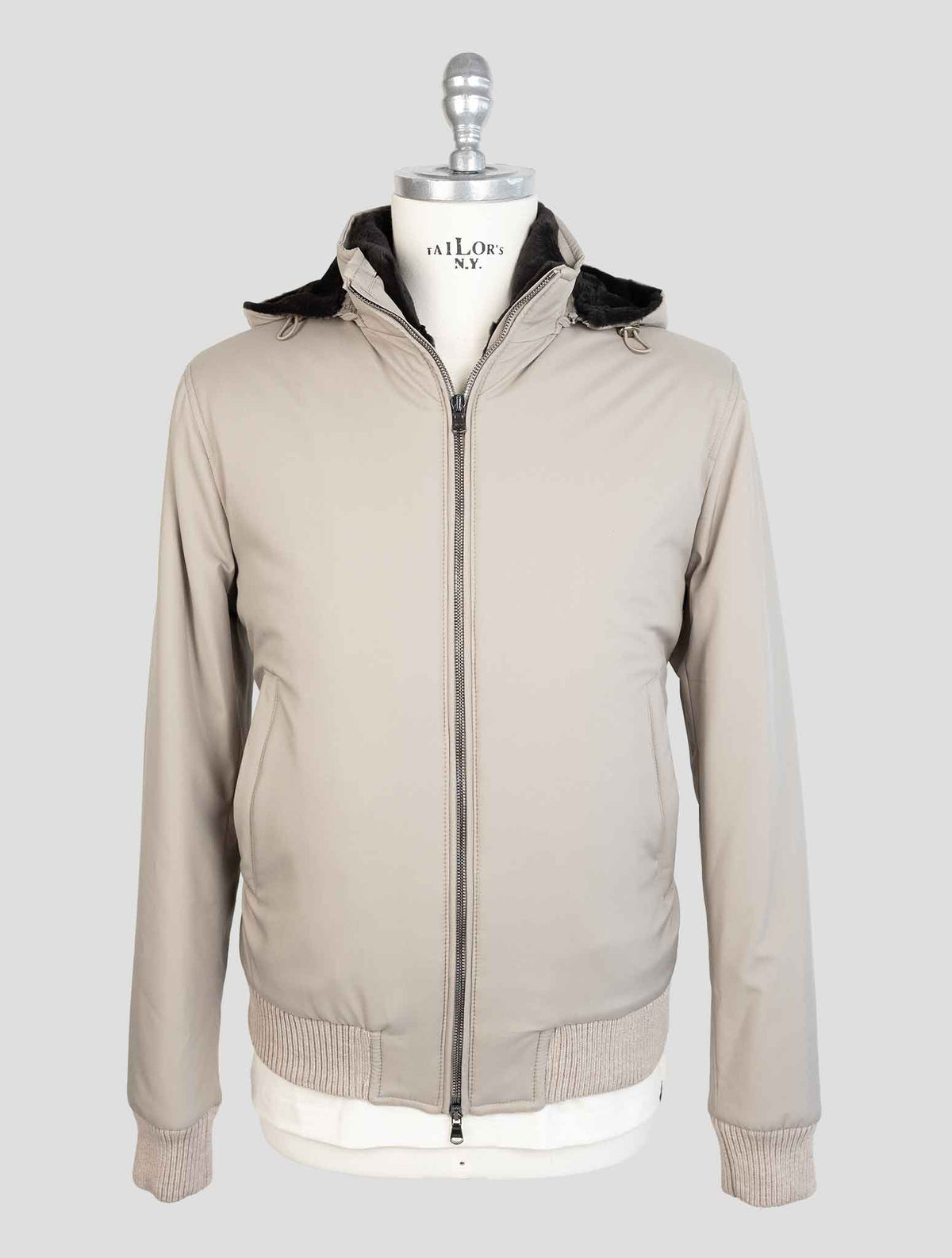 Barba Napoli Taupe Pl Pu Lapin Coat 1